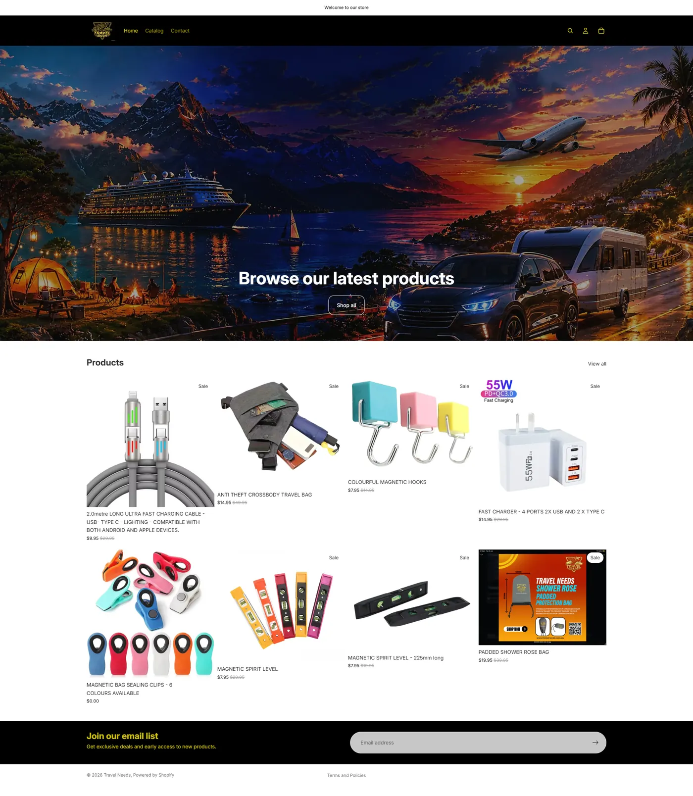 Travel Needs homepage before the redesign